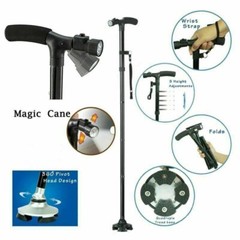 5 Levels Adjustable Height Retractable LED Walking Stick Foldable Walking Cane