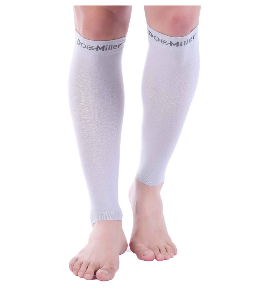 Doc Miller Calf Compression Sleeve 1 Pair 15-20 mmHg Varicose Veins GRAY