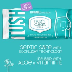 Flushable Wipes for Adults – 3 x 60 Count, Moisturizing Aloe & Vitamin E Formula