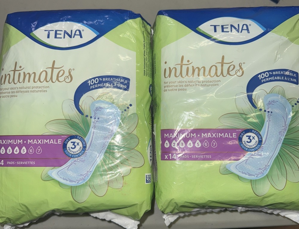 2 Tena Intimates Maximum Absorbency Incontinence/Bladder Control Pad, 28 Count