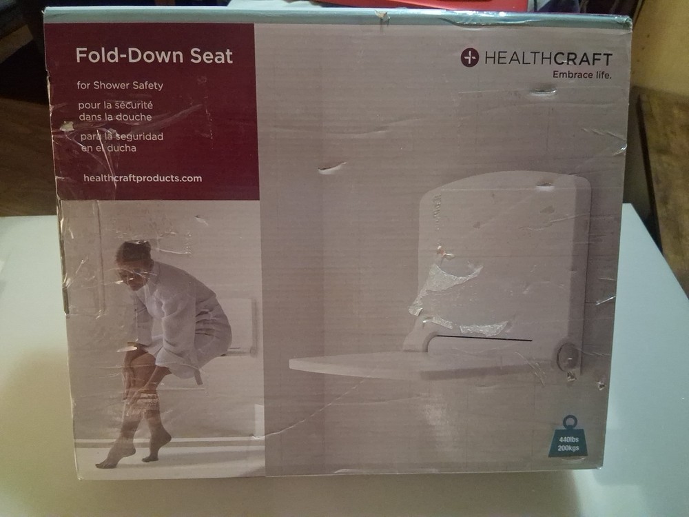 Invisia 15” Folding Shower Seat ADA Wall Mount Bath Seat 440 lb White