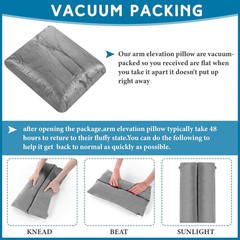 Arm Pillow for Adults Pain Relief Support Soft Rest Post-Surgery Grey 17×10