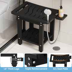 Waterproof Shower Chair with Shelf & Handle – 400 LBS Capacity, Non-Slip