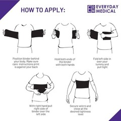 Everyday Medical Broken Rib Brace for Men & Small/Medium (Pack of 1), Black