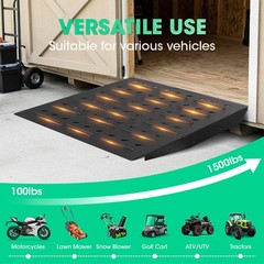 29″x48″ Shed Ramps Velvet Black Loading Ramp Alloy Loading Dock Ramp for Garages