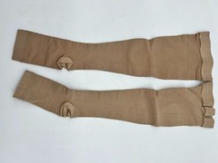 Unisex Compression Leg Stockings Size 24/20 Beige Open Stretchable Knit Support