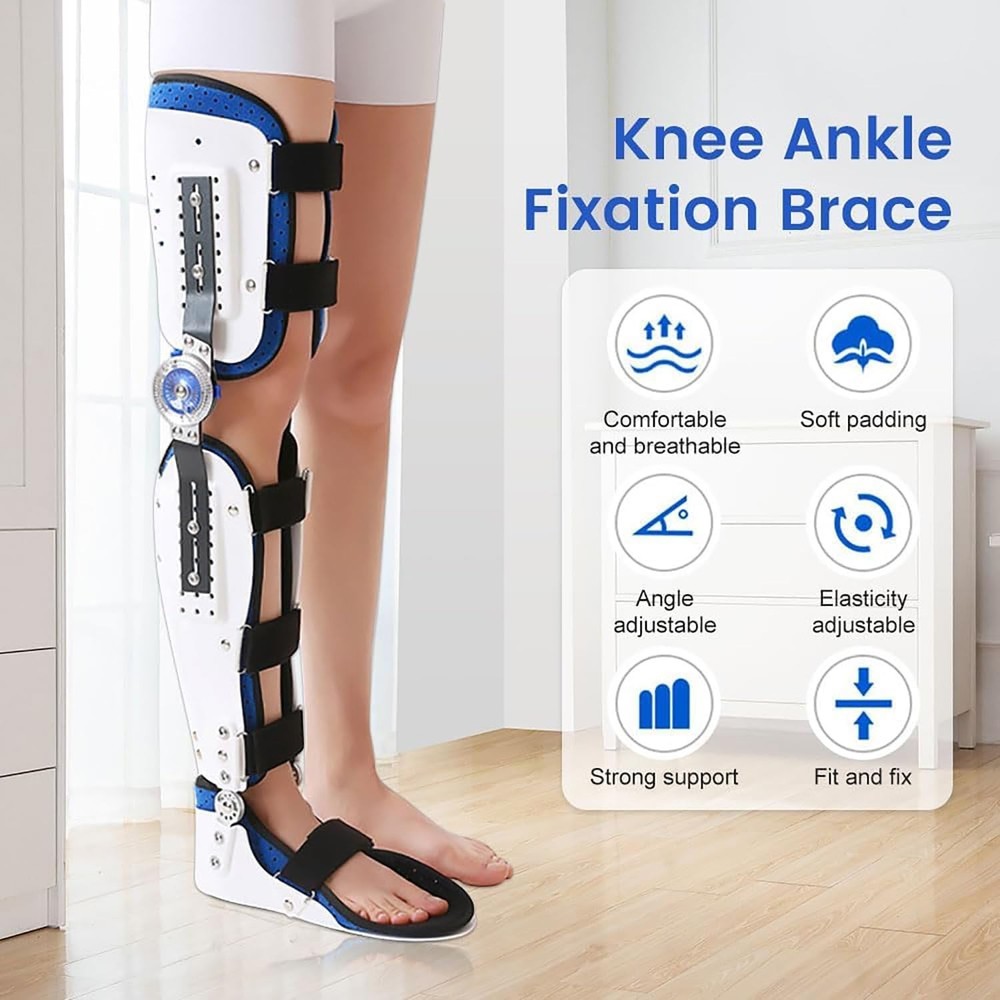 Adjustable orthopedic KAFO Knee Ankle Foot Support Brace Universal-unisex