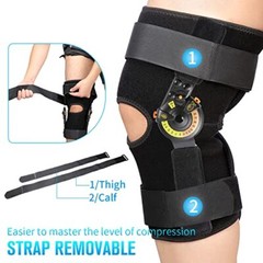 Hinged ROM Knee Brace with Side Stabilizers & Locking Dials Post Op Knee Immo…