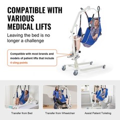 Uimoso Full Body Patient Lift Sling Commode Opening Medical Aid Sling M-Size