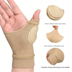 1 Pair Breathable Thumb-Wrist Compression Gloves with Gel Padded Wrist Support f