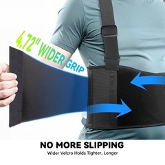 Plus Size Work Back Brace for Men & Women, Adjustable Lower XXXX-Large, Black