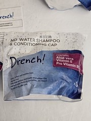 DRENCH! 5 Pk No Rinse Shampoo & Conditioning Cap aloe Vera Exp 3/28 Hair Aid