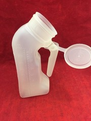 Case of 50 Plastic Disposable Male Urinal Bottle w/Lid Patient Travel Camping