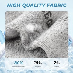 Men’s Ankle Socks Athletic Anti-Odor Cushioned Moisture Large Black*3,grey*3
