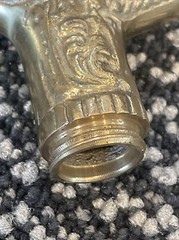 Vtg. Art Deco Art Nouveau Brass Handle Replacement Only Floral For Walking Cane