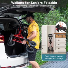 Rollator Walker with Non-Pneumatic Tires – All Terrain Rollator Walker with Seat