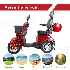 Heavy Duty 4-Wheel Mobility Scooters 31 Miles 3-Speed 800W 500lbs Capacity