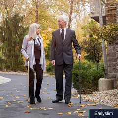 Walking Cane Adjustable 30-39 Inches Aluminum Gold Walnut Handle