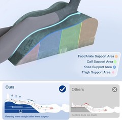 Adjustable Leg Elevation Pillows for After Surgery, Ergonomic Curve Keeps Kne…