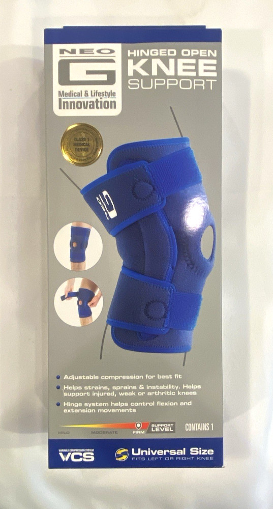Neo G Hinged Knee Brace Adjustable Fit Open Knee Support R/L Knee universal new