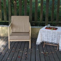 Patio Seat Cushion Covers,Washable Slip Covers 22″×20″×4″thick(4covers), Flax