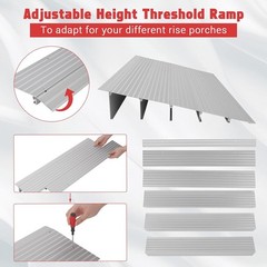 34″ Width Door Ramp Aluminum 700lb Capacity, Adjustable, Indoor & Outdoor Use