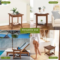Teak Shower Benches for Inside Shower – Waterproof Wood Shower