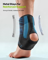 Quick Lace Up Ankle Brace with 2 Metal Support Stays Breathable Stabilizer f