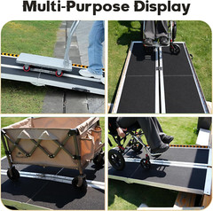 FACHNUO 10FT Aluminum Folding Wheelchair Ramp – 800LBS Capacity, Non-Skid