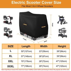 Mobility Scooter Cover Waterproof Accessories,420D Oxford Fabric Heavy Duty E…