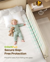 Growthfun Foldable Bed Rail For Toddlers 59In Reinforced Carbon Steel