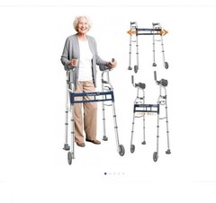 CareCrest Upright Walker Folding Adjustable Width, 2 Wheels, 450 lb