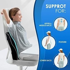 Cooling Gel Lumbar Support Pillow for Office & Car – Ergonomic Memory Foam Cu…