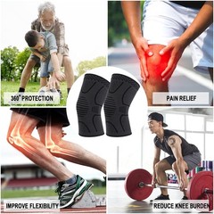 Double Couple 2 Pack Copper Knee Brace Medium, Black&Dark Grey
