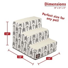 Majestic Pet 3 Step Portable Dog Stairs For Small Dogs To Get On Bed Supports