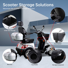 Heavy-Duty 4 Wheel Mobility Scooters 800W 60V 20A All Terrain for Seniors
