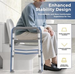Raised Toilet Seat w/ Handles Adjustable Heavy Duty 400 lb New