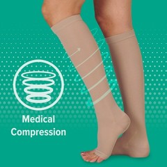 Juzo Basic 4411 Knee-High 20-30 mmHg Open Toe Size II Short Toe, Beige