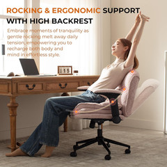 Criss Cross Chair with Adjustable Flip-Up Arms and Wheels, Comfort Ergonomic Off