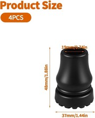 4Pcs Cane Tips 3/4 Inch Heavy Duty Rubber Cane Tips Anti Slip TPR Replacement…