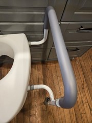 Adjustable Raised Toilet Seat With Handles. Open Box, Unused, See Description