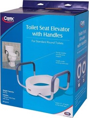 300 lbs Capacity Raised Toilet Seat with Padded Handles for Elderly Support