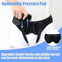 Hernia Support Belt for Men Truss for Inguinal with 2 Removable Compression Pads