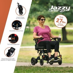 Pride Mobility Jazzy Carbon 27 Folding Light Power Chair 300lb Cap. – Open Box