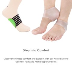 Ankle Silicone Gel Heel Pad & Insoles Flat Feet Correction Pack(Bulk 3 Packs)