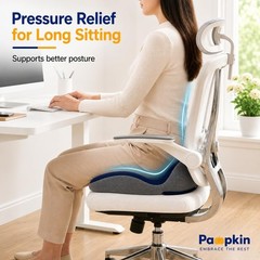 Memory Foam Seat Cushion for Tailbone & Lower Back Pain Relief | Contoured Desig
