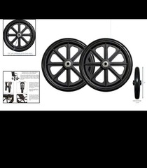 8″ x 1″ Wheelchair Caster Wheel Pair – Durable Solid Rubber & Non-Marking. Front