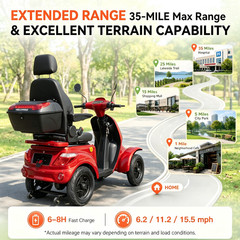 1000W Heavy Duty 4 Wheel Mobility Scooters Electric Powered Chair All M-Scooter