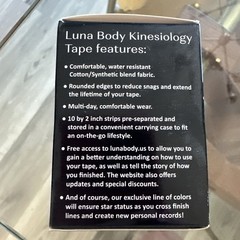 Luna Body Kinesiology Pro Tape Strips 20 Pre-cut Roll, 10″ x 2″, Finisher Black