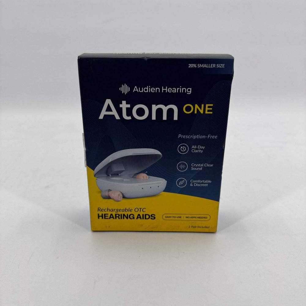 New Audien Hearing Atom One Rechargeable Hearing Aids 20016-C-0925
